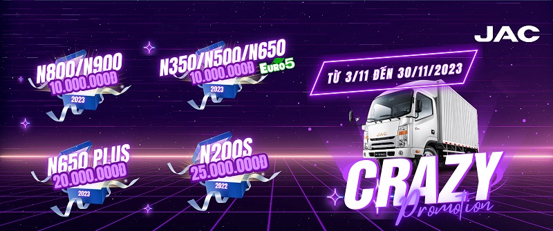 [Crazy Promotion] Khuyến mại xe tải JAC tháng 11