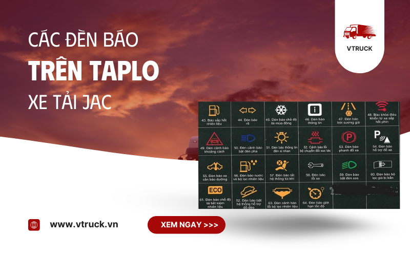 các đèn báo trên taplo xe tải JAC