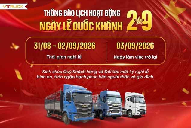 VTRUCK thông báo lịch làm việc dịp Quốc khánh 2/9