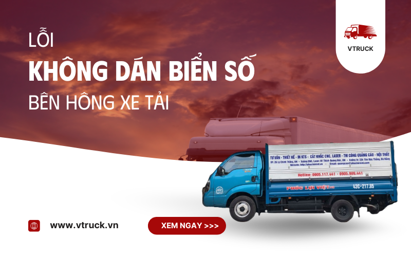 Lỗi không dán biển số bên hông xe tải